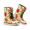 Red Pink Rose Floral Pattern Print Winter Boots