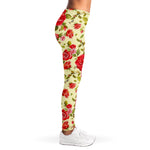 Red Pink Rose Floral Pattern Print Women's Leggings