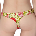 Red Pink Rose Floral Pattern Print Women's Thong