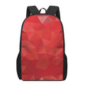 Red Polygonal Geometric Print 17 Inch Backpack