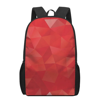 Red Polygonal Geometric Print 17 Inch Backpack