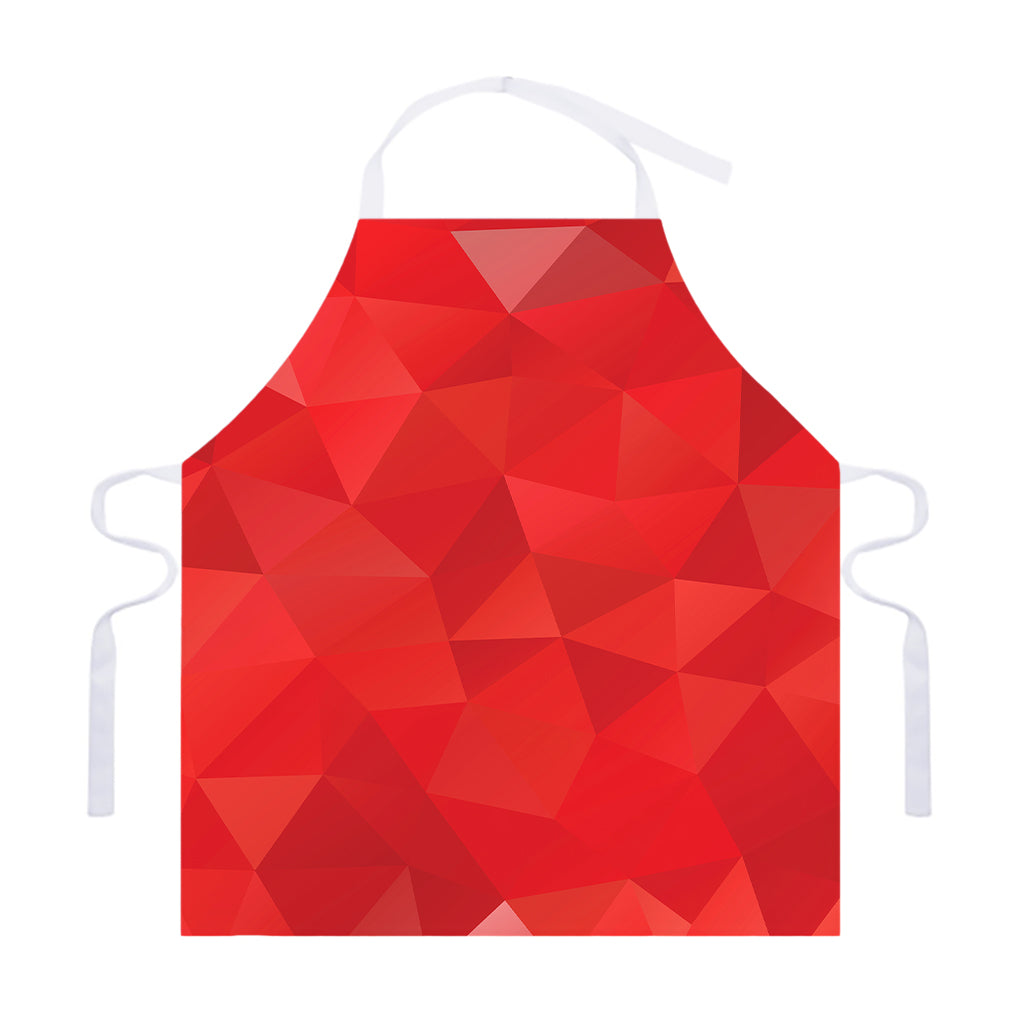 Red Polygonal Geometric Print Adjustable Apron
