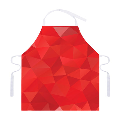 Red Polygonal Geometric Print Adjustable Apron