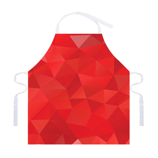 Red Polygonal Geometric Print Adjustable Apron