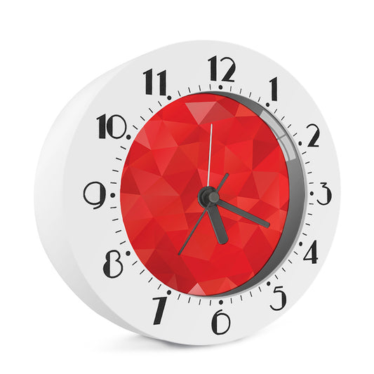 Red Polygonal Geometric Print Alarm Clock