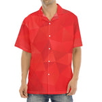Red Polygonal Geometric Print Aloha Shirt