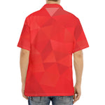 Red Polygonal Geometric Print Aloha Shirt