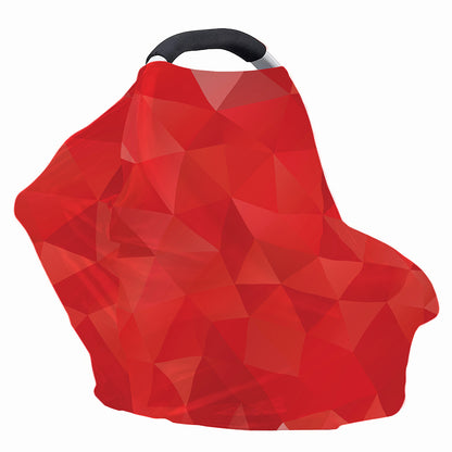 Red Polygonal Geometric Print Baby Seat Cover