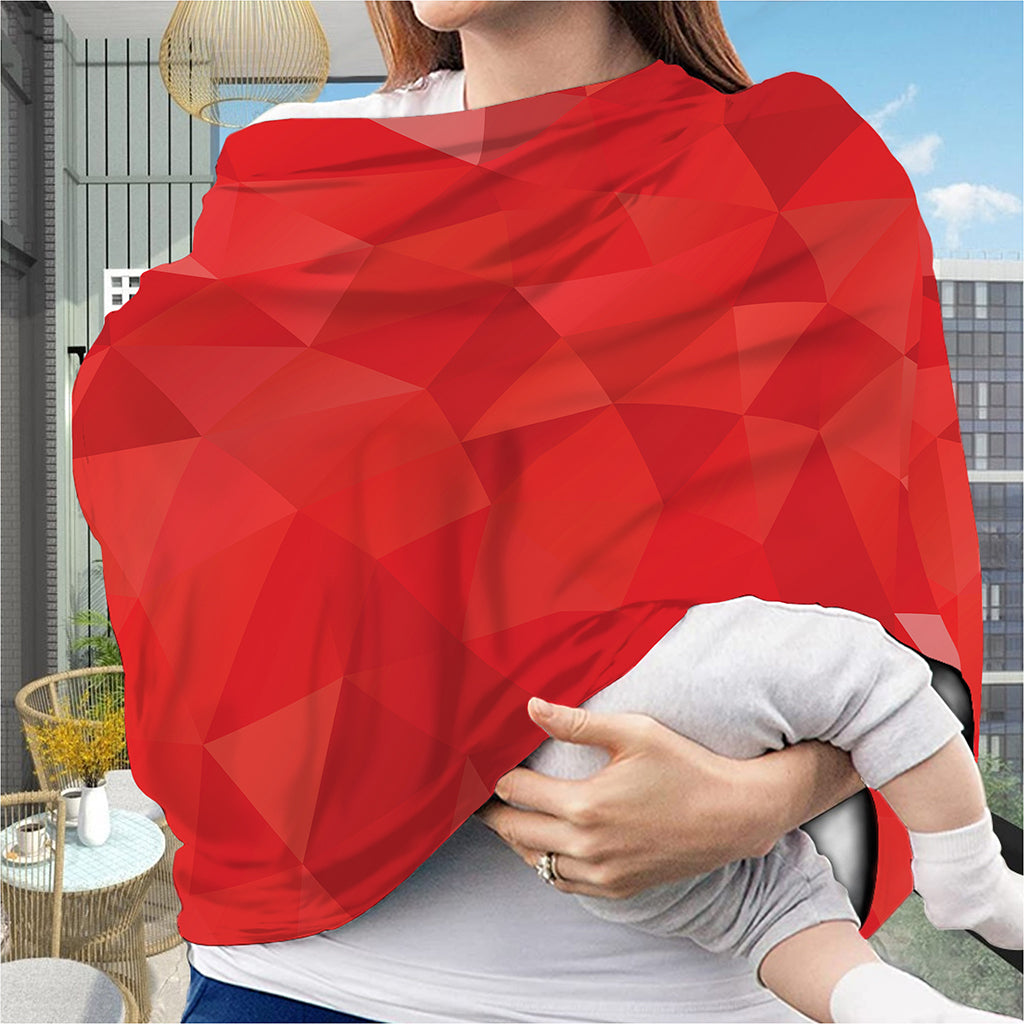 Red Polygonal Geometric Print Baby Seat Cover