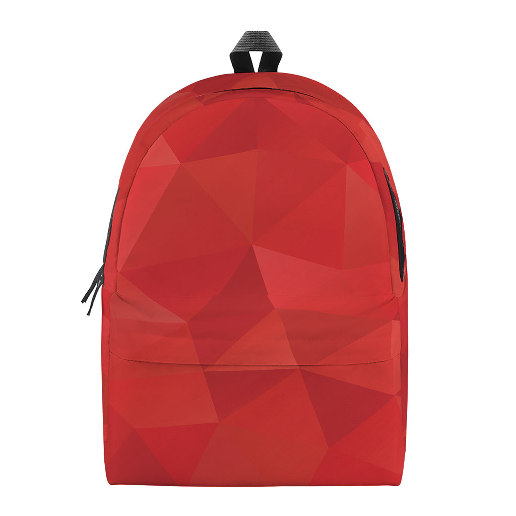 Red Polygonal Geometric Print Backpack