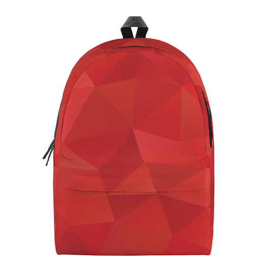 Red Polygonal Geometric Print Backpack