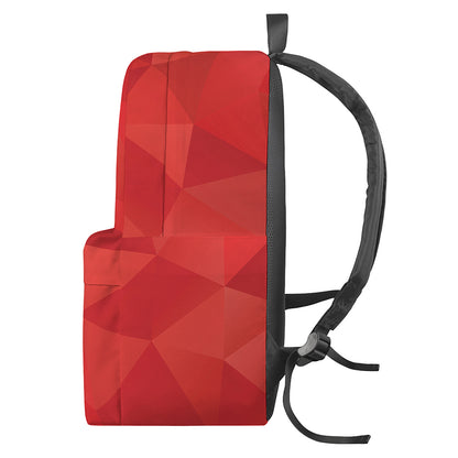 Red Polygonal Geometric Print Backpack