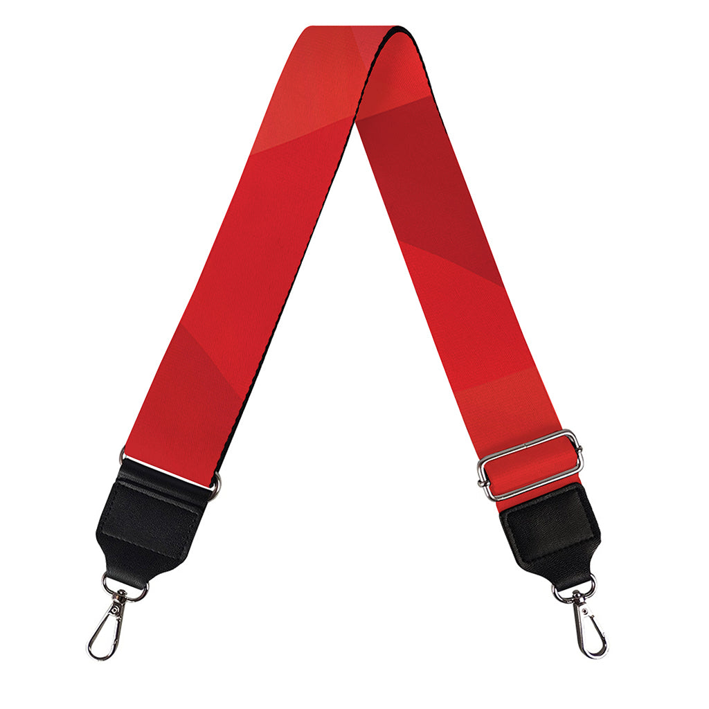 Red Polygonal Geometric Print Bag Strap