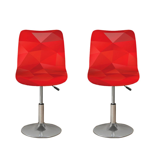 Red Polygonal Geometric Print Bar Stool Covers