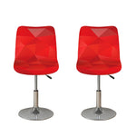 Red Polygonal Geometric Print Bar Stool Covers