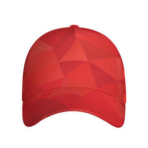 Red Polygonal Geometric Print Baseball Cap