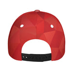 Red Polygonal Geometric Print Baseball Cap