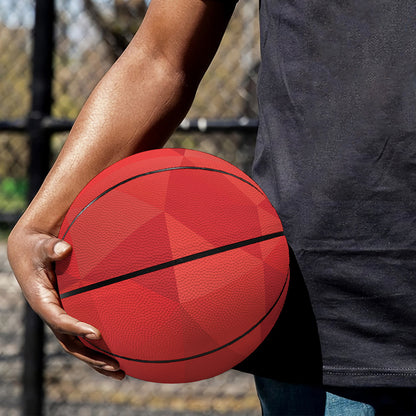 Red Polygonal Geometric Print Basketball