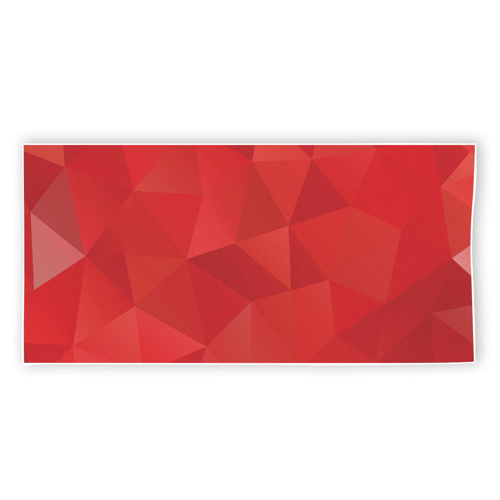 Red Polygonal Geometric Print Beach Towel