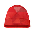 Red Polygonal Geometric Print Beanie