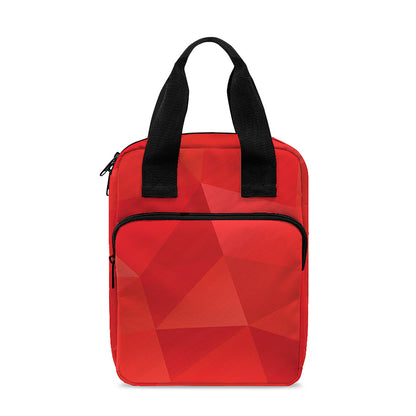 Red Polygonal Geometric Print Bible Tote Bag
