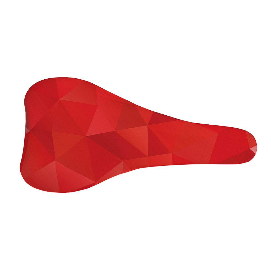 Red Polygonal Geometric Print Bicycle Seat Cover