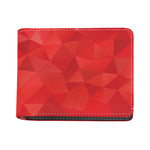 Red Polygonal Geometric Print Bifold Wallet