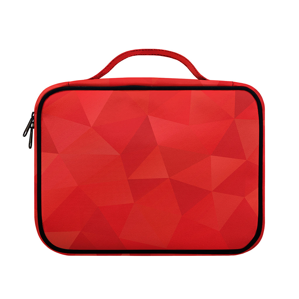 Red Polygonal Geometric Print Briefcase Bible Bag