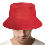 Red Polygonal Geometric Print Bucket Hat