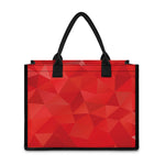Red Polygonal Geometric Print Canvas Tote Bag