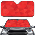 Red Polygonal Geometric Print Car Windshield Sun Shade