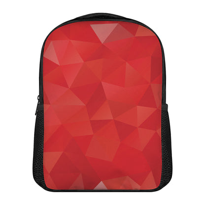Red Polygonal Geometric Print Casual Backpack