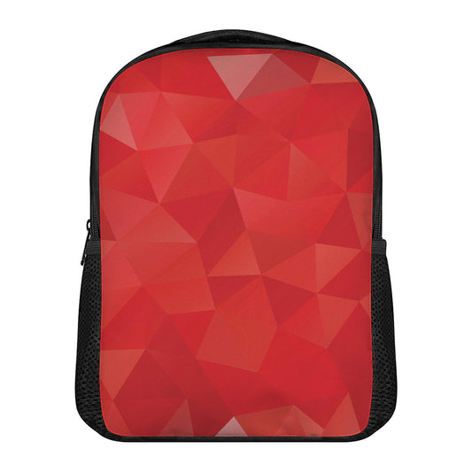 Red Polygonal Geometric Print Casual Backpack