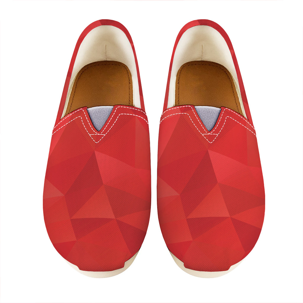 Red Polygonal Geometric Print Casual Shoes