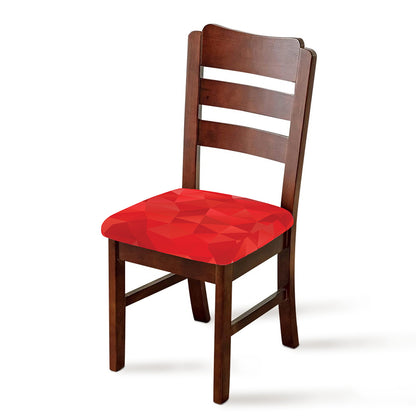 Red Polygonal Geometric Print Chair Cushion Cover