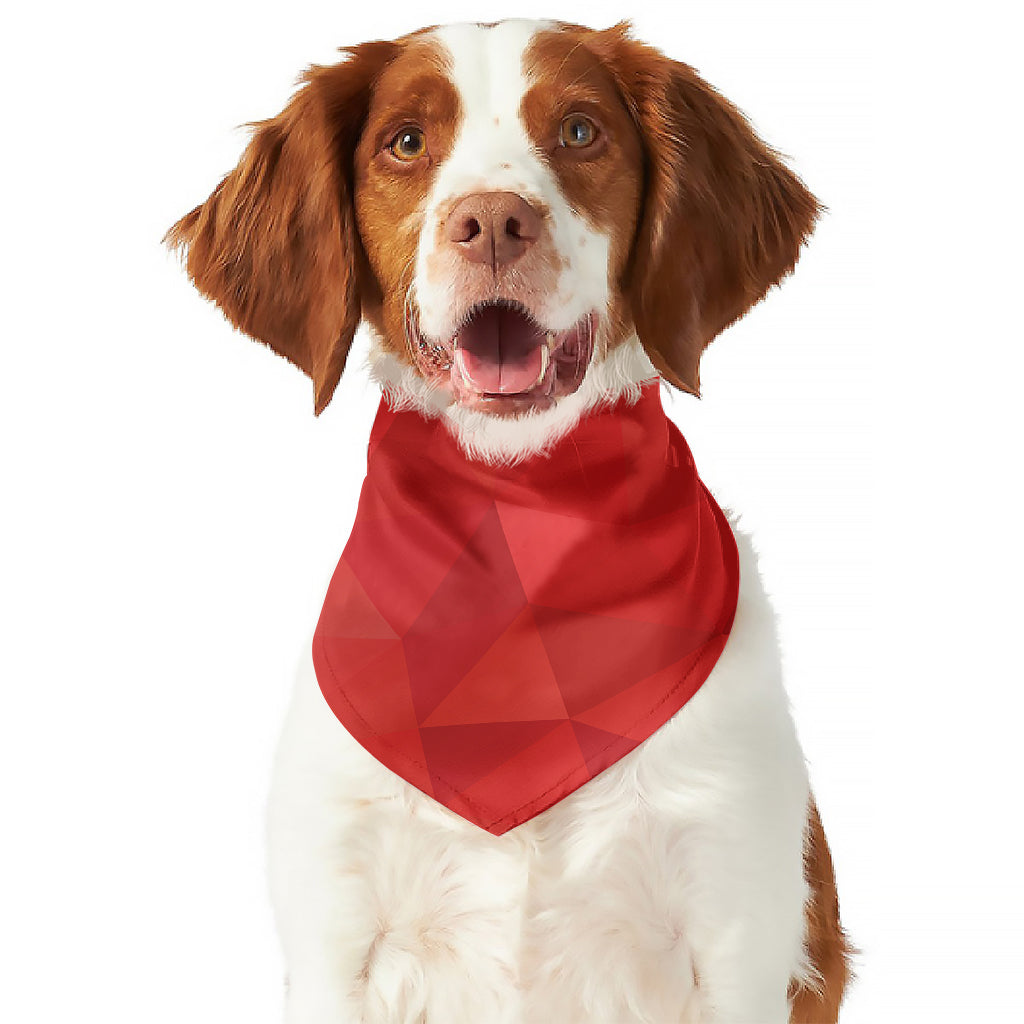 Red Polygonal Geometric Print Dog Bandana