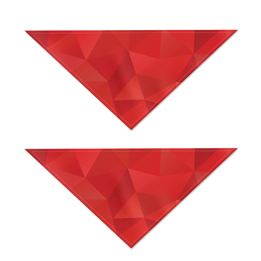 Red Polygonal Geometric Print Dog Bandana