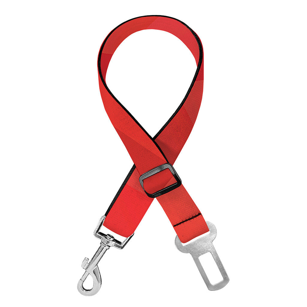 Red Polygonal Geometric Print Dog Seat Belt