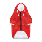 Red Polygonal Geometric Print Dog Zip Up Hoodie
