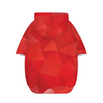 Red Polygonal Geometric Print Dog Zip Up Hoodie