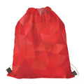 Red Polygonal Geometric Print Drawstring Bag