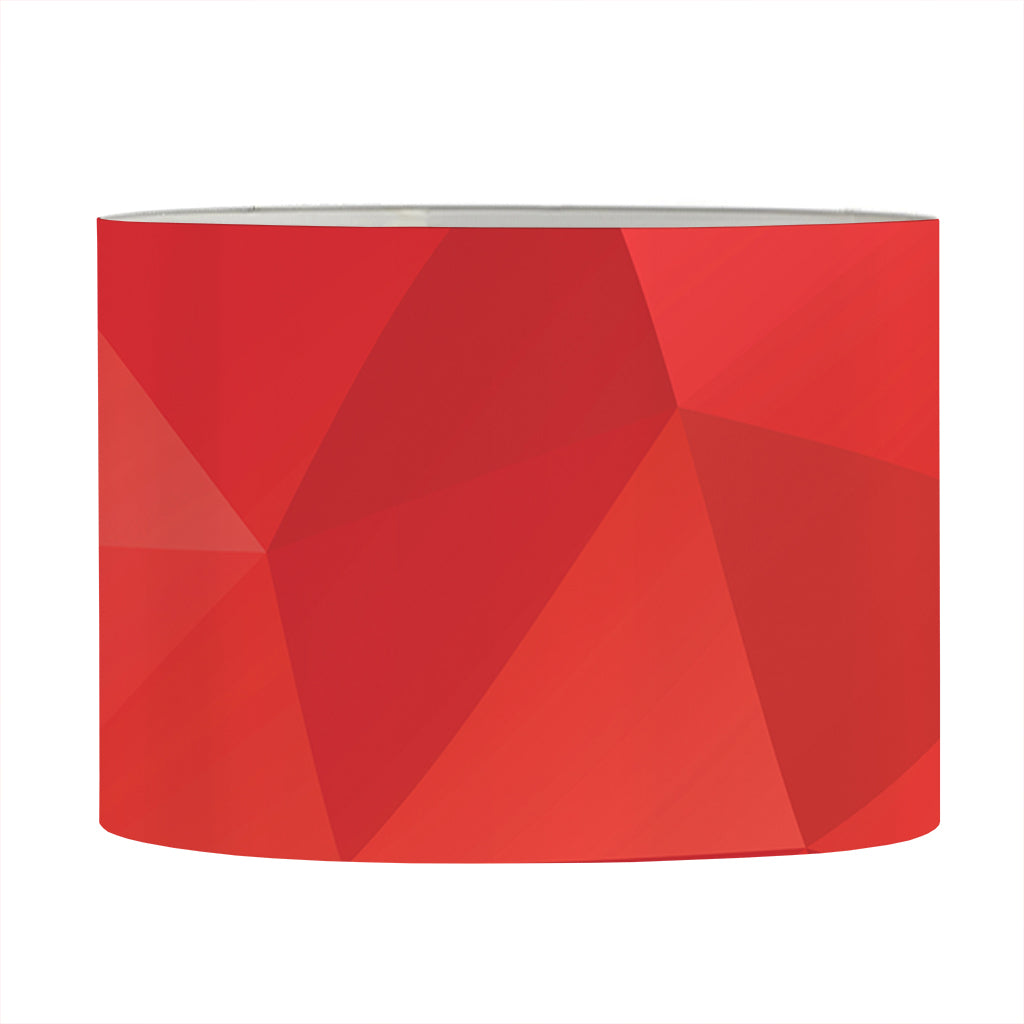Red Polygonal Geometric Print Drum Lamp Shade