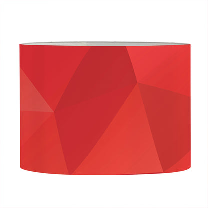 Red Polygonal Geometric Print Drum Lamp Shade