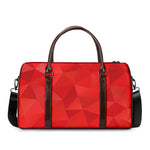 Red Polygonal Geometric Print Duffle Bag