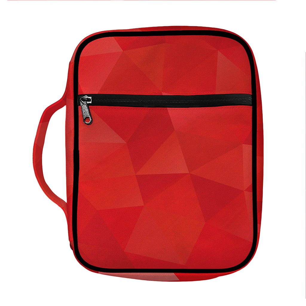 Red Polygonal Geometric Print Front Pocket Bible Bag