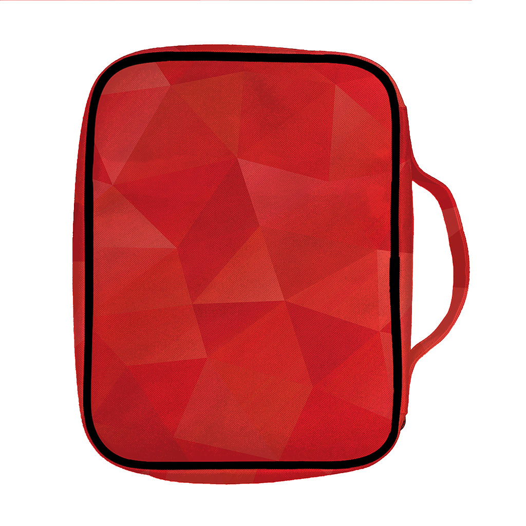 Red Polygonal Geometric Print Front Pocket Bible Bag