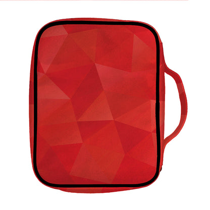 Red Polygonal Geometric Print Front Pocket Bible Bag