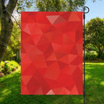 Red Polygonal Geometric Print Garden Flag