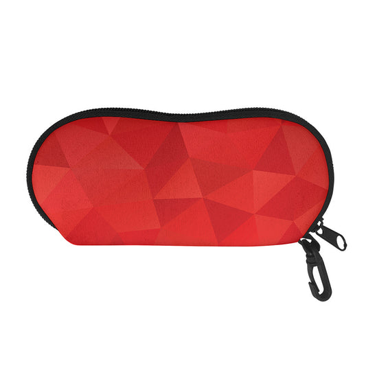 Red Polygonal Geometric Print Glasses Case