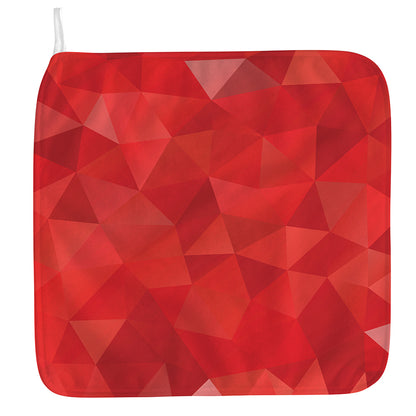 Red Polygonal Geometric Print Hand Towel